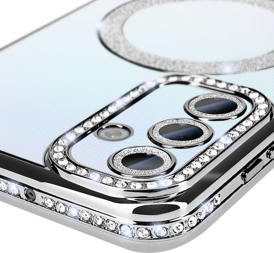 Avizar Diamond Case Samsung Galaxy A25 Magsafe Around Strass Silver