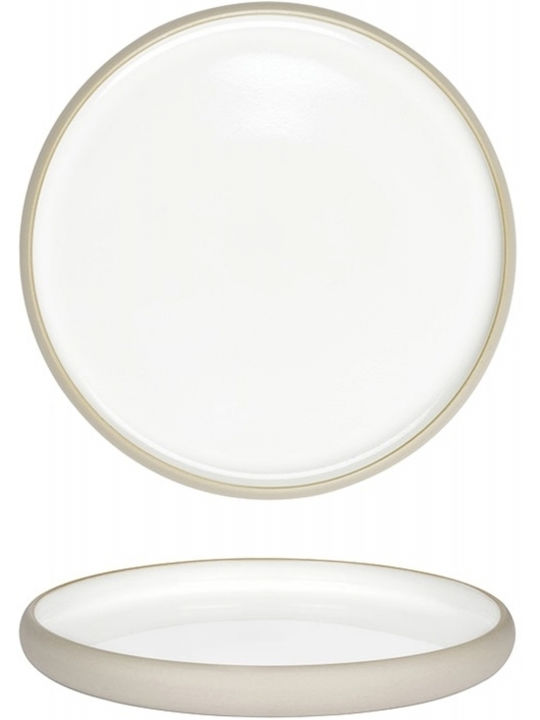 Ready Plate Shallow Ceramic White with Diameter 21cm 5pcs