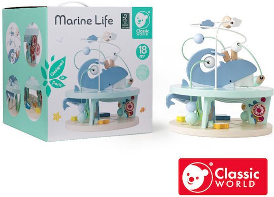 Classic World Λαβύρινθος Marine Life Beads από Ξύλο για 18+ Μηνών