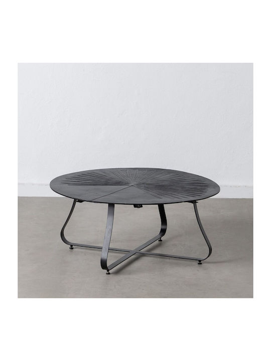 Round Coffee Table Brown Black L80xW80xH35cm.