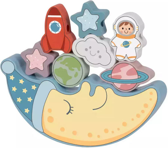 Tooky Toys Βρεφικό Παιχνίδι Φεγγάρι από Ξύλο για 36+ Μηνών