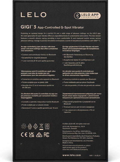 Lelo Gigi 3 Vibrator G-Spot with Remote Control 16.3cm Blue