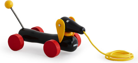 Brio Toys Συρόμενο Παιχνίδι Pull Along Dachshund από Ξύλο για 12+ Μηνών