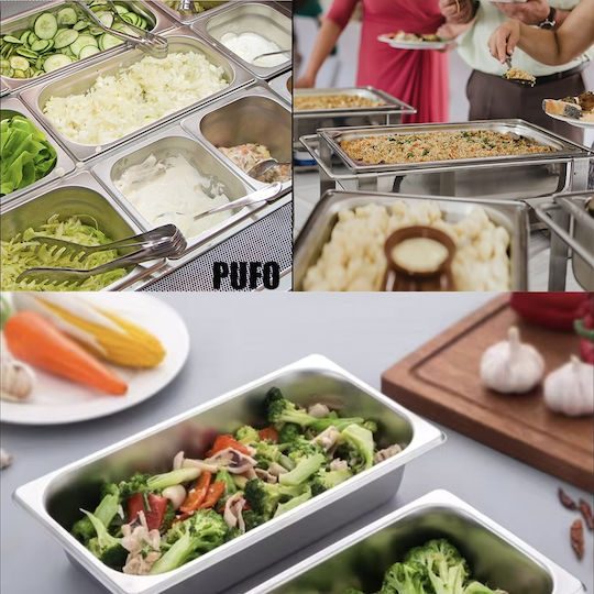 Edelstahl Gastronorm Puff Pfanne Lebensmittelsoßen Eiscreme Lager Ideal Catering Restaurants Schnellimbiss Horeca Kapazität 3 l