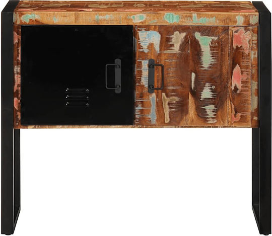 Console Table of Solid Wood & Metal Colorful L90xW35xH75cm