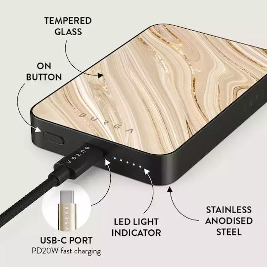 Burga MagSafe Power Bank 5000mAh 7.5W with USB-C Port Gunmetal - Full Glam
