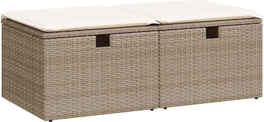 Σκαμπό Rattan 2τμχ 55x55x37cm Σκαμπό Rattan 2τμχ 55x55x37cm