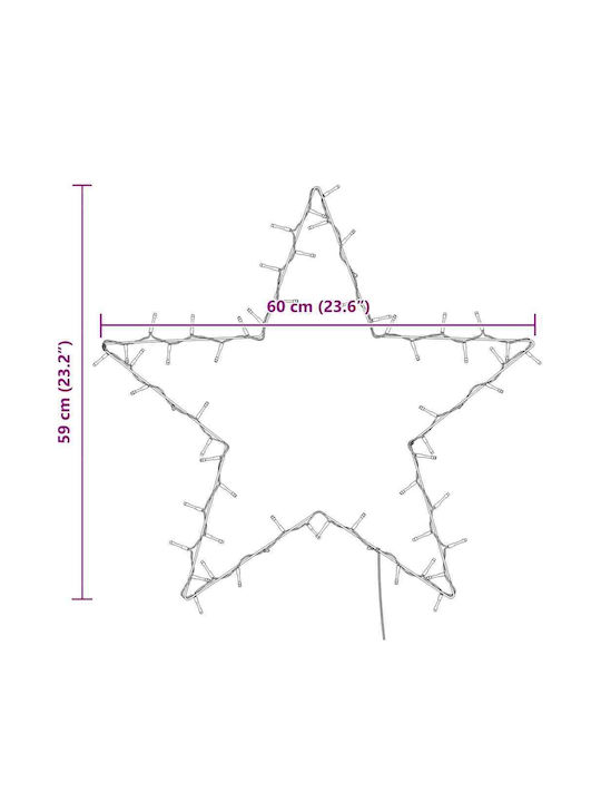 vidaXL Plastic Illuminated Christmas Decorative Pendant Star 59x60cm