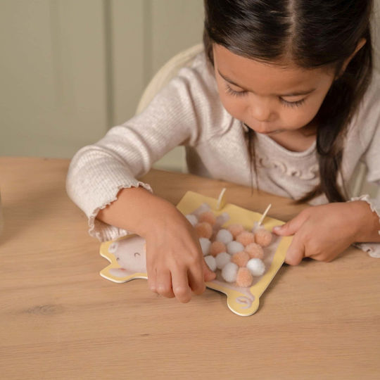 Little Dutch Children's Craft Pompom Craft Kit Little Farm for Children 3+ Years