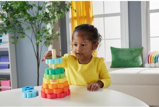 Fisher Price Stacking Toy Ring Stacker made of Wood for 18++ Months