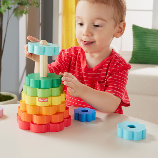 Fisher Price Stacking Toy Ring Stacker made of Wood for 18++ Months