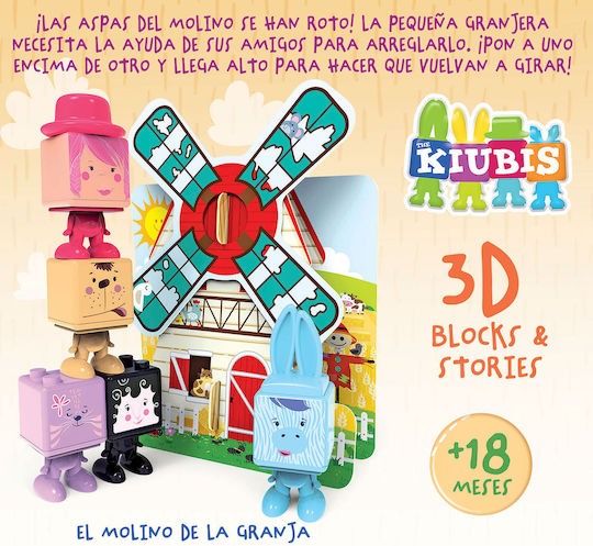 Educa Stacking Toy Educational with Cubes, Agricultural Mill for 18++ Months