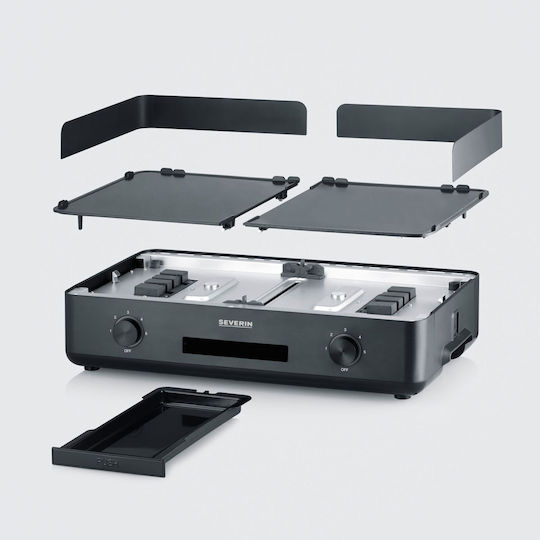Severin Suave Tabletop Electric Grill Smooth Plate 2200W with Adjustable Thermostat 50cmx30cmcm