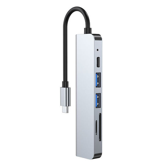 Tech-Protect V4 6in1 USB-C Docking Station με HDMI 4K PD Ethernet Γκρι