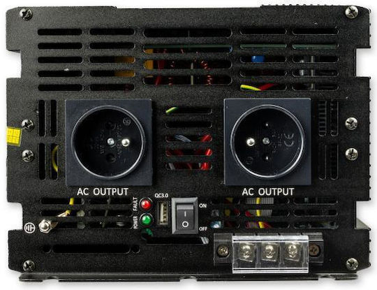 Volt Polska Sinus Inverter Αυτοκινήτου 4000W για Μετατροπή 12V DC σε 230V AC με 1xUSB
