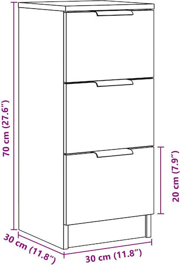 Sertar De Depozitare Din Lemn L30xL30xÎ70cm