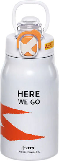 Portable Bottle-Thermos Bottle Thermos Stainless Steel / Plastic 1.3lt White