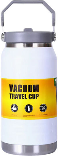 Portable Bottle-Thermos Bottle Thermos Stainless Steel / Plastic 1lt White