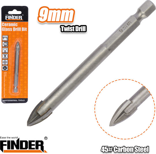 Finder Τετράκοπο Τρυπάνι για Γυαλί και Πλακίδια 9mm