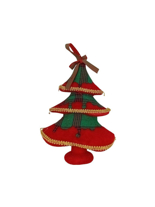 Tree Ornament Plastic Red 15x20cm
