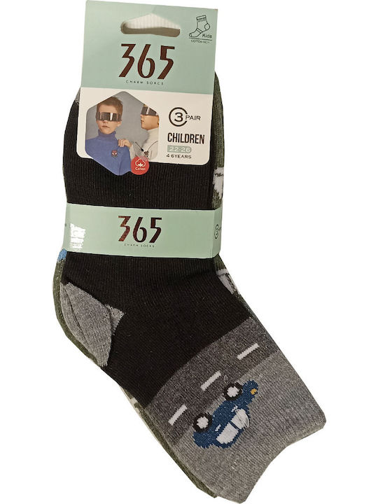 365 Charm Socks Παιδικές Κάλτσες Μπλέ - Γκρί 3 Ζευγάρια