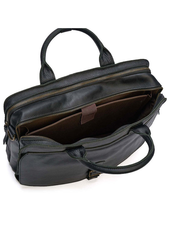 Geantă unisex pentru laptop 15.6 inch din piele naturală impermeabilă servietă profesională
