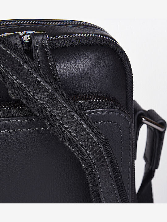Herren Ledertasche Schulter / Crossbody Schwarz