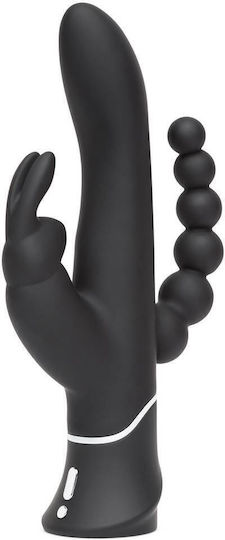 Happy Rabbit Triple Vibrator Doppelter Vibrator 25.4cm Black