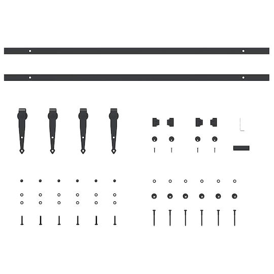 vidaXL Sliding Door Mechanism 200cm Black