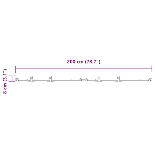 vidaXL Μηχανισμός Συρόμενης Πόρτας 200cm Μαύρος