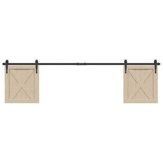 vidaXL Sliding Door Mechanism 200cm Black