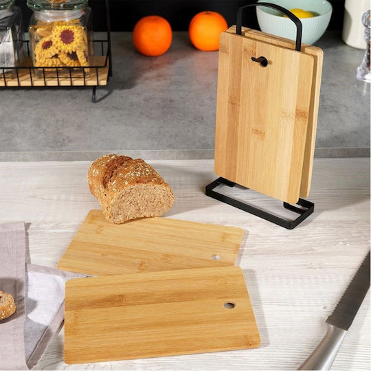 Excellent Houseware Σετ Επιφάνεια Κοπής από Μπαμπού Καφέ 22x14cm 6τμχ
