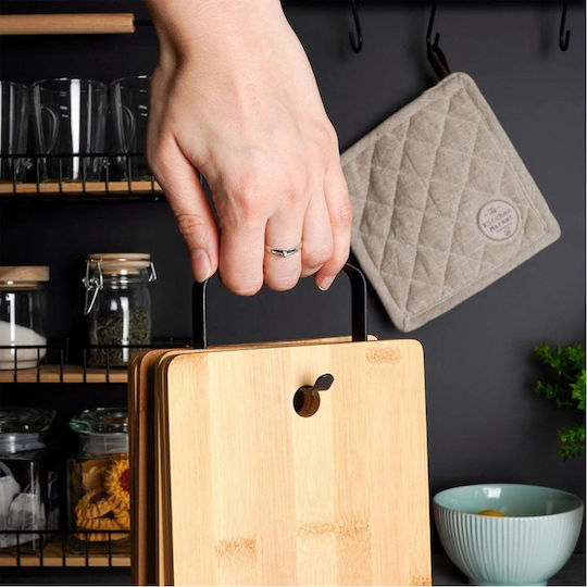 Excellent Houseware Σετ Επιφάνεια Κοπής από Μπαμπού Καφέ 22x14cm 6τμχ