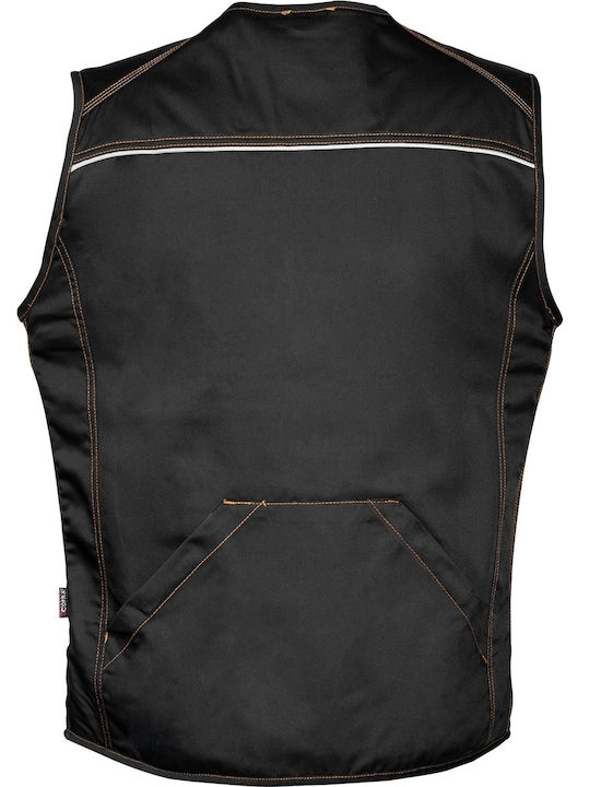 Cofra Expert Men's Safety Vest with Reflective Film Black