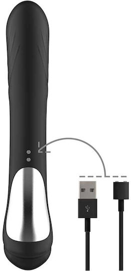 Black&silver Jamie Stimulator de iepure din silicon reîncărcabil Black