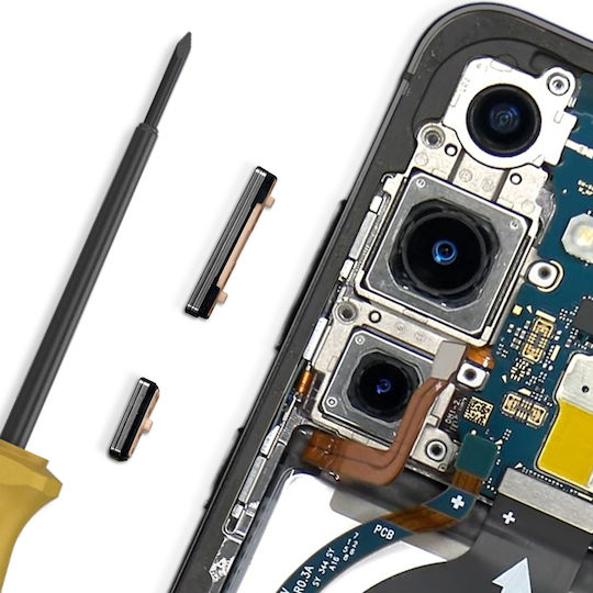 Клавиш за захранване и сила на звука Clappio за Samsung Galaxy S24 S24 Plus Черен