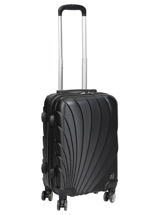 Keskor Cabin Hard Black Travel Suitcase with 4 Wheels Height 56cm