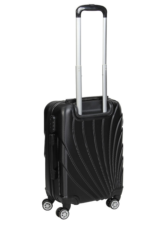 Keskor Cabin Hard Black Travel Suitcase with 4 Wheels Height 56cm