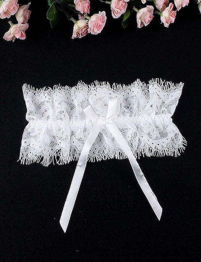 Lace Σετ Καλτσοδέτες με Δαντέλα Λευκές