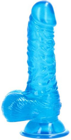Toyz4lovers Glass Dildo with Balls and Suction Cup Blue 13cm