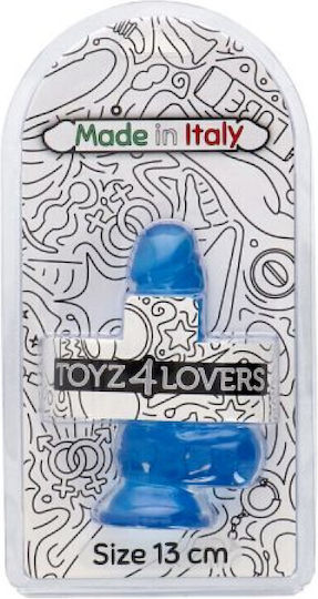 Toyz4lovers Glass Dildo with Balls and Suction Cup Blue 13cm