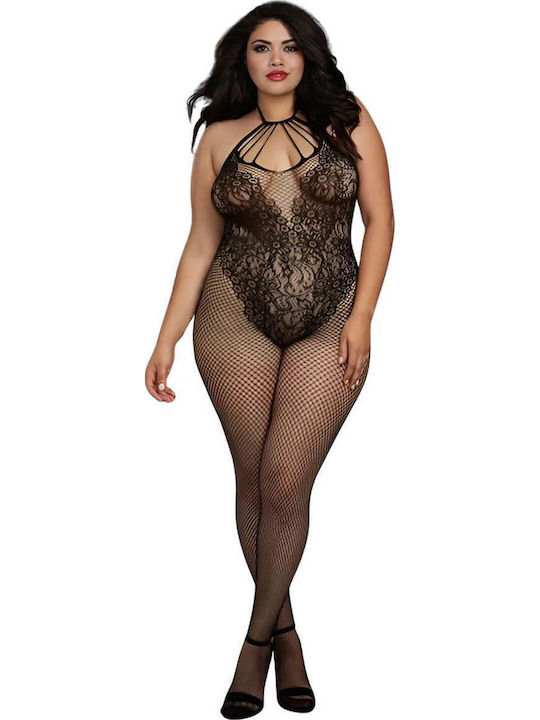 Fen Bao Black Mesh Sexy Bodystocking