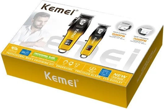 Kemei Professional Set Rechargeable Hair Clipper Yellow KM-8501