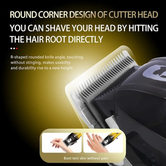 Kemei Professional Set Rechargeable Hair Clipper Yellow KM-8501