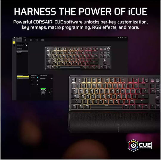 Corsair K70 RGB TKL Hall Effect Gaming Keyboard Tenkeyless with Corsair MGX switches and RGB lighting (English US)