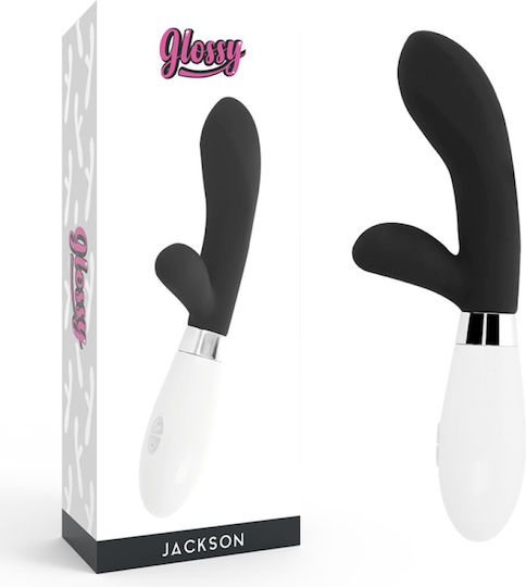 Glossy Jackson Rabbit Vibrator Kaninchen 12cm Black
