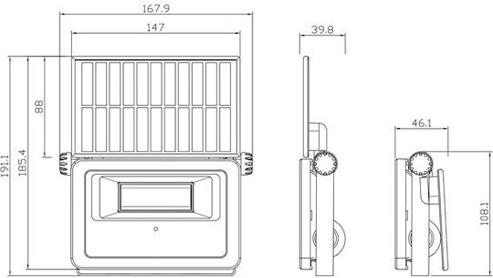 Eurolamp Waterproof Solar LED Floodlight 13W with Motion Sensor IP54