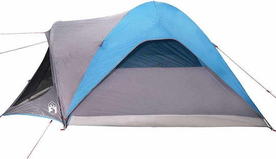 vidaXL Camping Tent Tunnel Blue 3 Seasons for 6 People 411x325x180cm