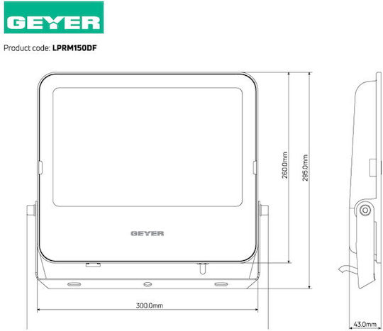 Geyer Wasserdicht LED Flutlicht 150W Kaltweiß 6500K IP65