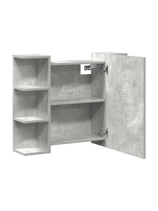 vidaXL Badezimmerspiegel aus Spanplatte mit Regal & Schrank 80x20.5cm Gray